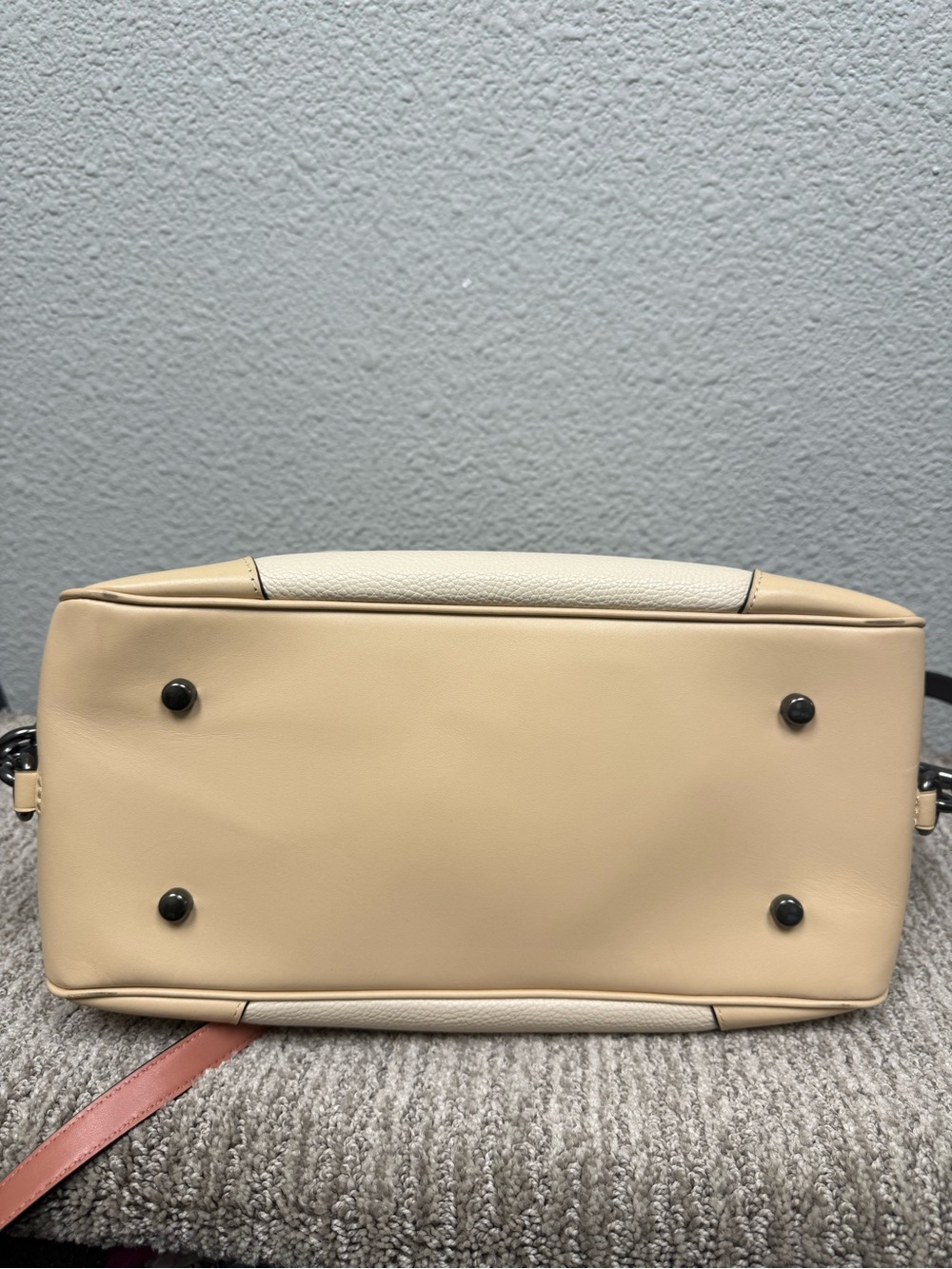 Coach Beige Lane Satchel in Colorblock with Snake Skin Accents - Picture 10 of 16